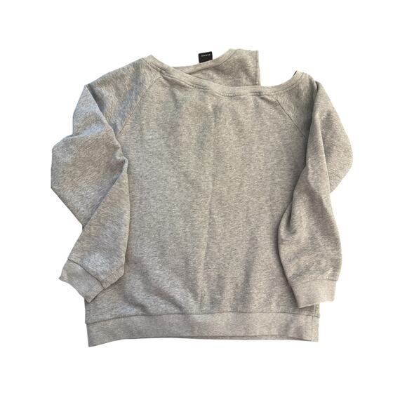 Pinko Gray Cutout Athleisure Off the Shoulder Sweatshirt Embroidered XS ($250) - Picture 8 of 8